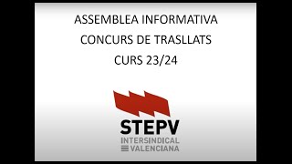 Assemblea informativa sobre el Concurs de Trasllats 20232024 [upl. by Rufina]