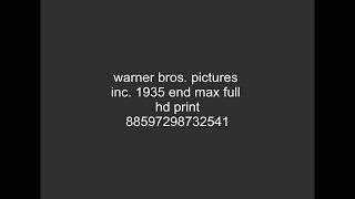 FICTIONAL Warner Bros Pictures Inc closing title 1935 [upl. by Sarine464]