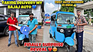 Finally surprise reveal 😍  Taking Delivery My Bajaj Auto 🔥 First Auto Vlogger In India❤️ emotional😭 [upl. by Aihsenek]