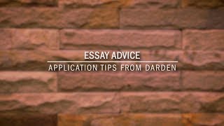 UVA Darden Admissions Essay Advice [upl. by Yblehs]