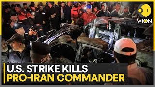 US drone strike kills proIran commander in Baghdad  Latest English News  WION [upl. by Pauiie631]