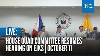 LIVE House quad committee resumes hearing on EJKs  October 11 [upl. by Sreip]