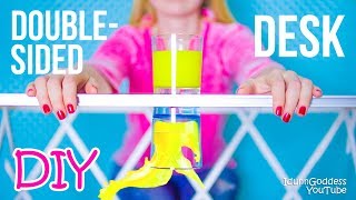 DIY Multifunctional DoubleSided Desk – How To Make A Desk And Organize It [upl. by Sokim987]