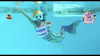 Rainbow Dash Mermaid Giant Seashell MLP Sea Song SeaPony Pinkie Pie  Toys Academy [upl. by Atekihc]