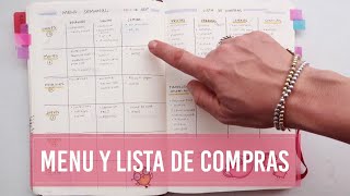 COMO PLANEO EL MENÚ SEMANAL Y LA LISTA DE COMPRAS TRACKER DE COMIDAS [upl. by Aniuqal]