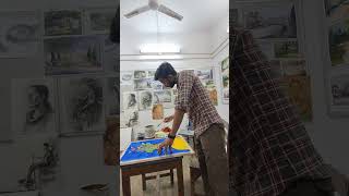 Wash technique🥲 shortvideo youtubeshort painting watercolur technique shotsfeed likeforlikes [upl. by Mientao]