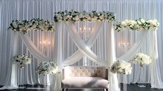 DIY  Elegant White Floral Backdrop [upl. by Rialb]