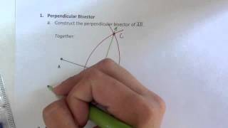 Construction 1 2 Perpendicular Bisector amp Midpoint [upl. by Takashi]