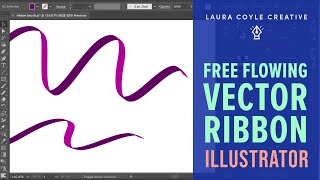 Illustrator Tutorial Draw a free flowing vector ribbon [upl. by Anifares]