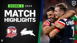 NRL 2024  Roosters v Rabbitohs  Match Highlights [upl. by Gainor706]