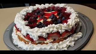 Red White and Blue Fruit Tart with Cheesecake Filling [upl. by Reahard]