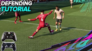 FIFA 21 DEFENDING TUTORIAL  How to defend effectively  BEST Way To TACKLE JOCKEY amp CONTAIN [upl. by Anigal]