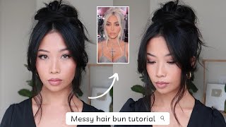 Messy hair bun tutorial [upl. by Fadas]