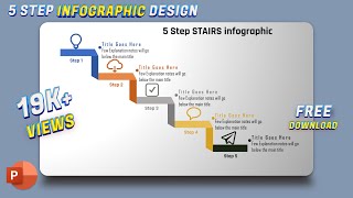 5PowerPoint Tutorial 5 Step STAIRS Infographic  presentations freetemplate [upl. by Scales]