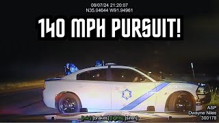 Cadillac CTS Speeds at 140 MPH  Arrested After Fiery Pursuit [upl. by Yenhoj]