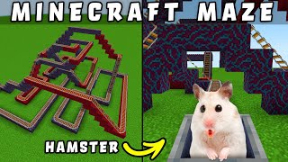 Hamster Maze in Minecraft  Roller Coaster with 125 blocks [upl. by Anahsar]