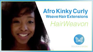 Afro Kinky Curly Weave Hair Extensions  HairWeavoncom [upl. by Artiek965]