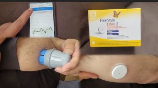 How to Apply Freestyle Libre 2 Sensor for blood sugar  continuous glucose monitor [upl. by Yelik]