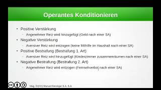 Psychologie  Lernen  Operantes Konditionieren [upl. by Lilaj]