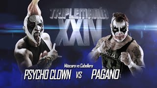 PSYCHO CLOWN vs PAGANO  MÁSCARA vs CABELLERA  TRIPLEMANÍA XXIV [upl. by Htaras48]