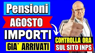 PENSIONI AGOSTO IMPORTI GIÀ ARRIVATI 👉 CONTROLLA SUBITO DETTAGLIO SUL SITO INPS I RIMBORSI 💻💰 [upl. by Hanleigh38]