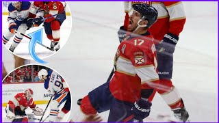 🚨 Panthers Aleksander Barkov Injured🔴 After Hit by Oilers Leon Draisaitl [upl. by Rephotsirhc]