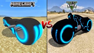 MINECRAFT NEW TRON BIKE VS GTA 5 NEW TRON BIKE  WHICH IS BEST [upl. by Dirrej]