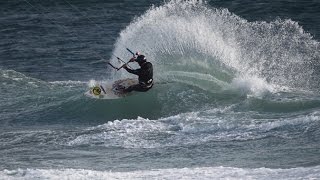 Kitesurfing Big Waves Scotland  Wave Kiting  RRD Religion GoPro 3  Kiteboarding Tiree Balephuil [upl. by Arodnahs]