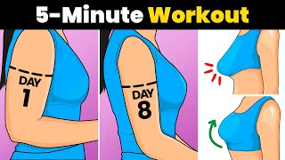 EASY 5 MIN ARMS amp CHEST WORKOUT WITH BEST EXERCISES [upl. by Norehs]