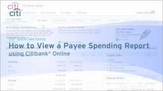 Citi QuickTake Demo How to View a Payee Spending Report using Citibank Online [upl. by Radmilla]