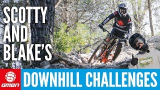 5 Downhill Mountain Bike Challenges Scotty Vs Blake [upl. by Ativet820]