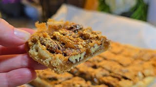 The Easiest Pecan Bars Recipe  what I cooked this week [upl. by Aiynot373]