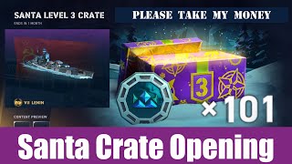 Opening 101 Santa Level 3 Crates [upl. by Lerrud]