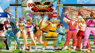 Street Fighter V CE LauraSakuraChun LiCammyPoison vs EdRyuCodyKenSagat PC Mod [upl. by Corella667]