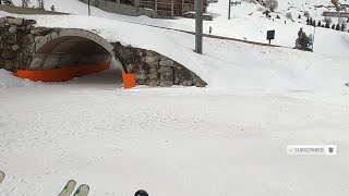 Getting on and off CHAUDANNES ski lift with family  GoPro HD POV  Tignes resort Apr 2023 [upl. by Knuth]