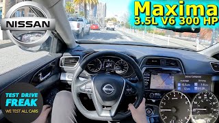 2023 Nissan Maxima SV 35L V6 300 HP CITY POV DRIVE in San Francisco with Fuel Consumption [upl. by Ilonka]