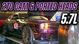 57L Dodge Challenger with Cam amp Ported Heads on Dyno [upl. by Neelyam902]