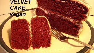 Best RED VELVET CAKE Vanilla Frosting recipe colored sugar vegan easy how to diy cooking [upl. by Einyaj]