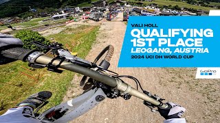 GoPro 1st Place Qualifying Run  Vali Holl  Leogang Austria  24 UCI Downhill MTB World Cup [upl. by Kelcy]