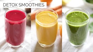 3 DETOX SMOOTHIE RECIPES  easy amp healthy smoothies [upl. by Hteik920]