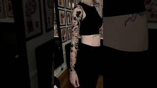 tattoo japanesetattoo tattoosleeve irezumi peony cat japanesecat [upl. by Wendel]