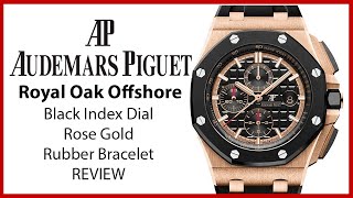 ▶ Audemars Piguet Royal Oak Offshore Chronograph Rose Gold Black Dial  REVIEW 26401ROOOA002CA02 [upl. by Lleddaw]