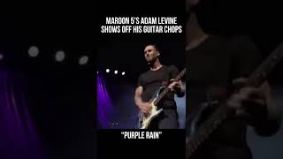 Adam Levine Shows Off Guitar Chops on EXCELLENT quotPurple Rainquot Solo [upl. by Ococ]