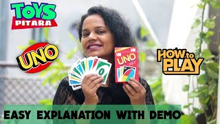 How to play UNO Card Game in Hindi  UNO Rules  With Actual Gameplay  Toys Pitara [upl. by Belamy108]