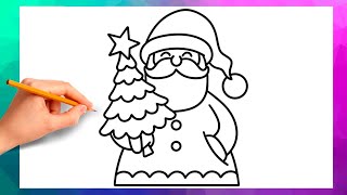 CÓMO DIBUJAR A PAPÁ NOEL [upl. by Olva]