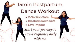 15 mins Postpartum Zumba workout  CSection Safe  Low Impact  Diastasis Recti SafeG Fit by Geetz [upl. by Aikaz360]