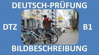 B1Prüfung DTZ  mündliche Prüfung  Bildbeschreibung Mann mit rotem Schal  Deutsch lernen [upl. by Yrkcaz]