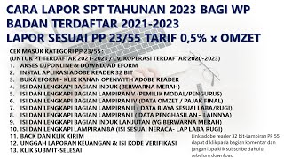 Cara Lapor SPT Tahunan Badan Eform 1771 Terbaru Tahun Pajak 2023 dengan Tarif PP 2305 dari Omzet [upl. by Emmy]