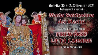 Molfetta Ba Maria Santissima dei Martiri FIREWORKS LIETO CARMINE [upl. by Neibart]