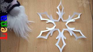 Schneeflocke falten zeichnen basteln mit Lena  How to make snowflake  как сделать снежинку [upl. by Heriberto]